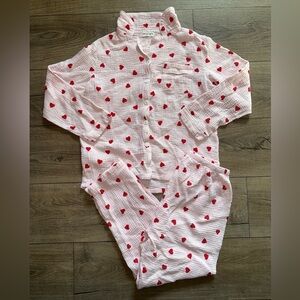 Pink and Red Heart Pajama Set